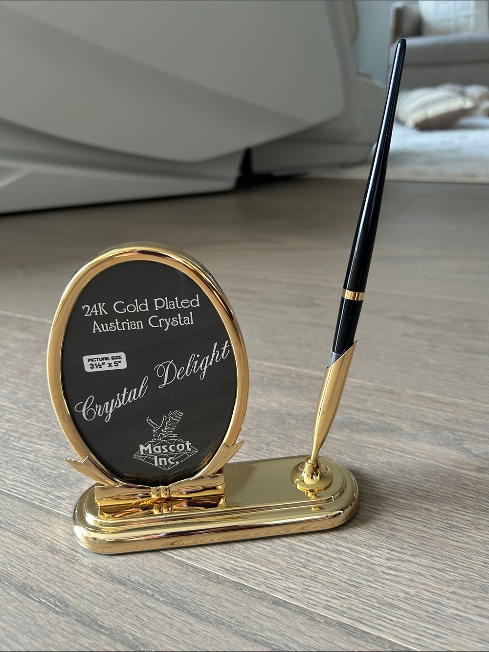 24K Gold Plated Vintage Pen & Photo Frame Desk Set -by Mascot Inc.